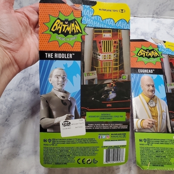 Batman Action Figures Lot of 3 Riddler Robin Egghead Classic TV Series DC New - Picture 9 of 16